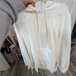 White Hoodie with Front Pocket